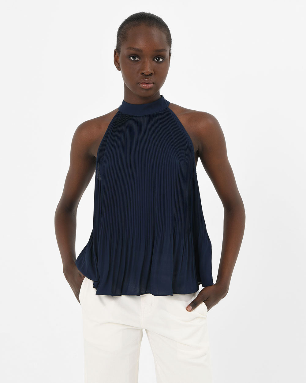 Cannes Pleated Halter Top