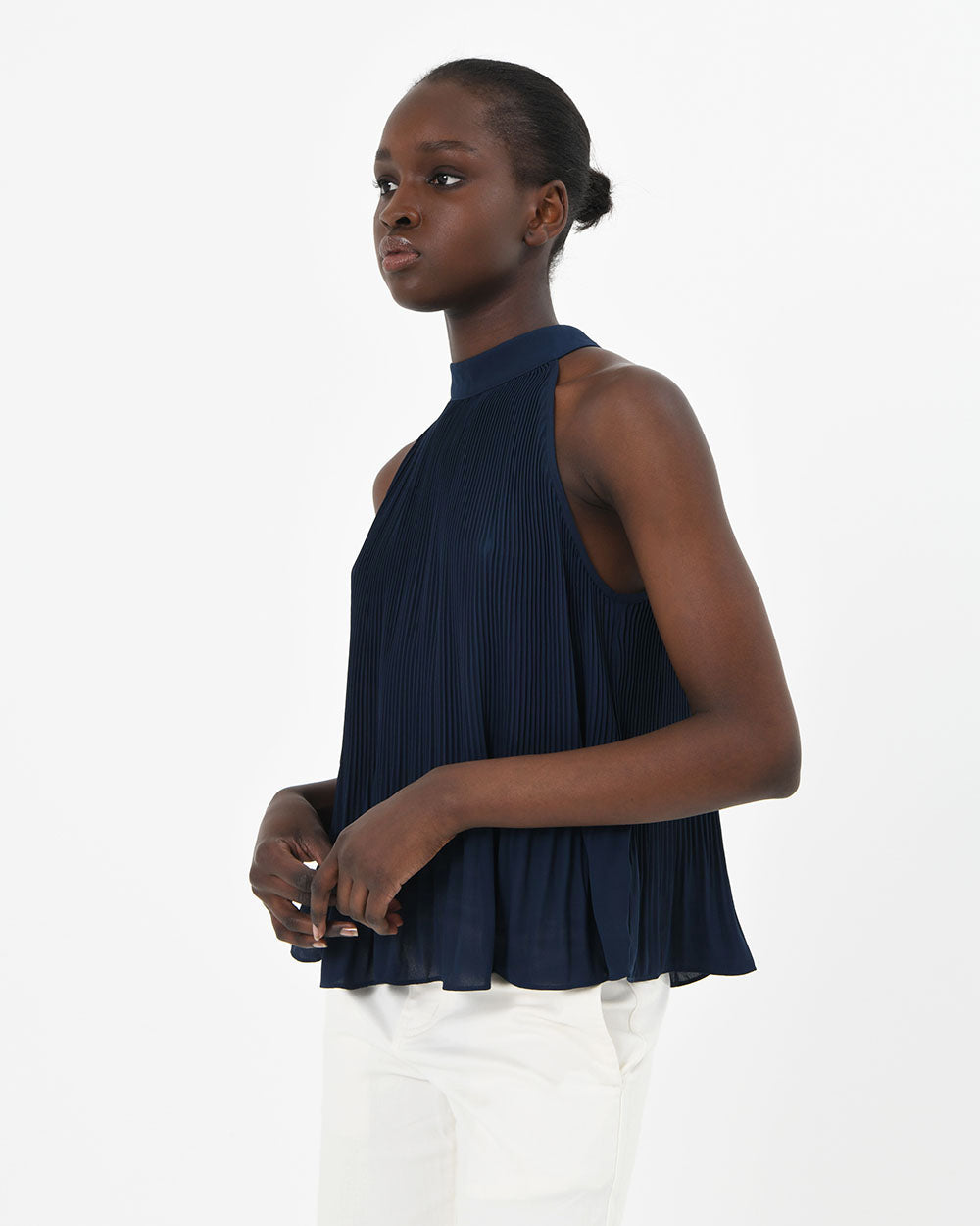 Cannes Pleated Halter Top