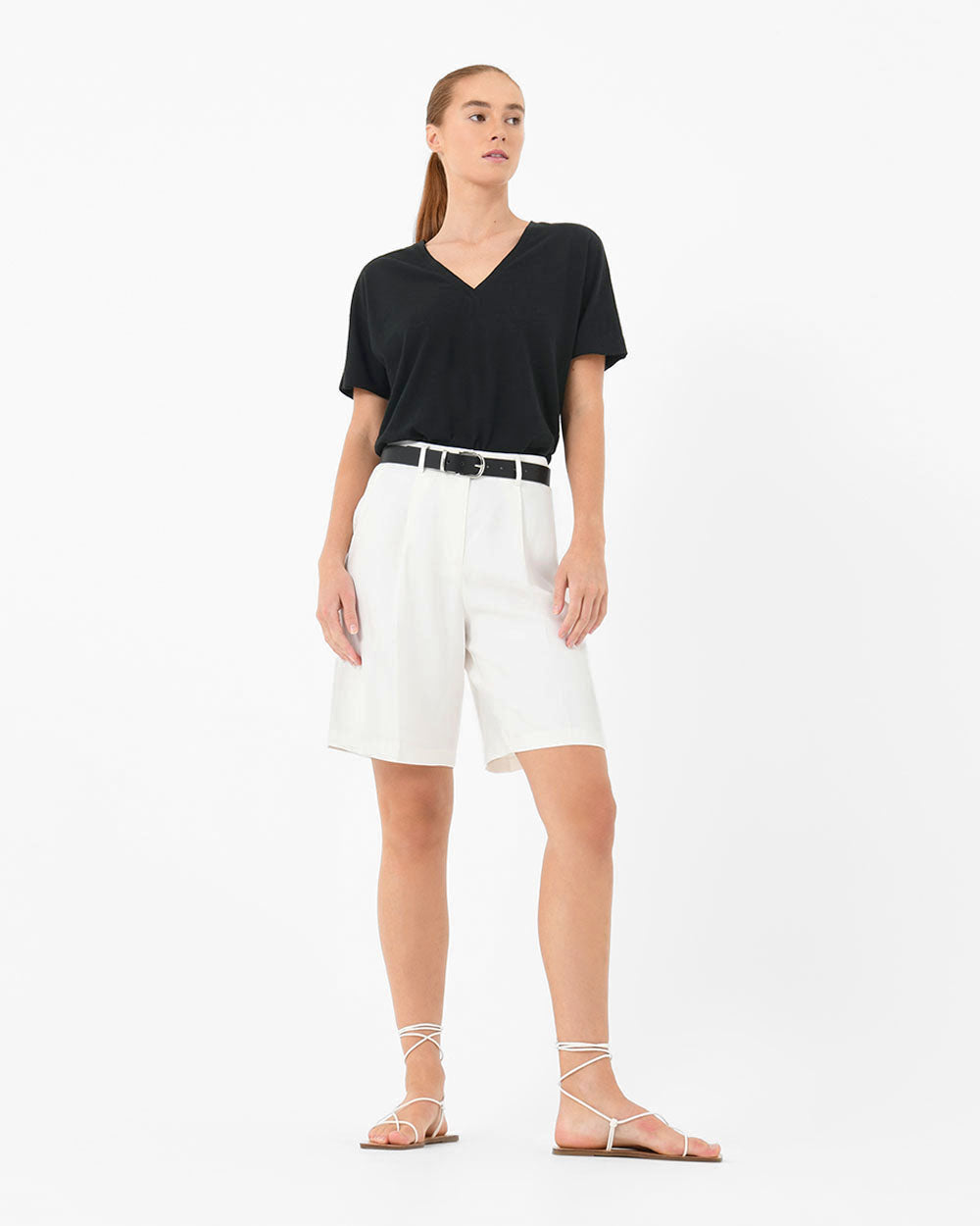 Brussels Linen V-Neck Tee