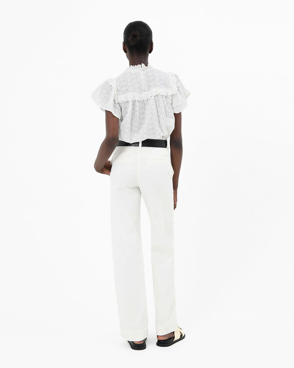 Vitanic Crochet Ruffle Top