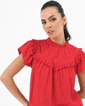 Vitanic Crochet Ruffle Top