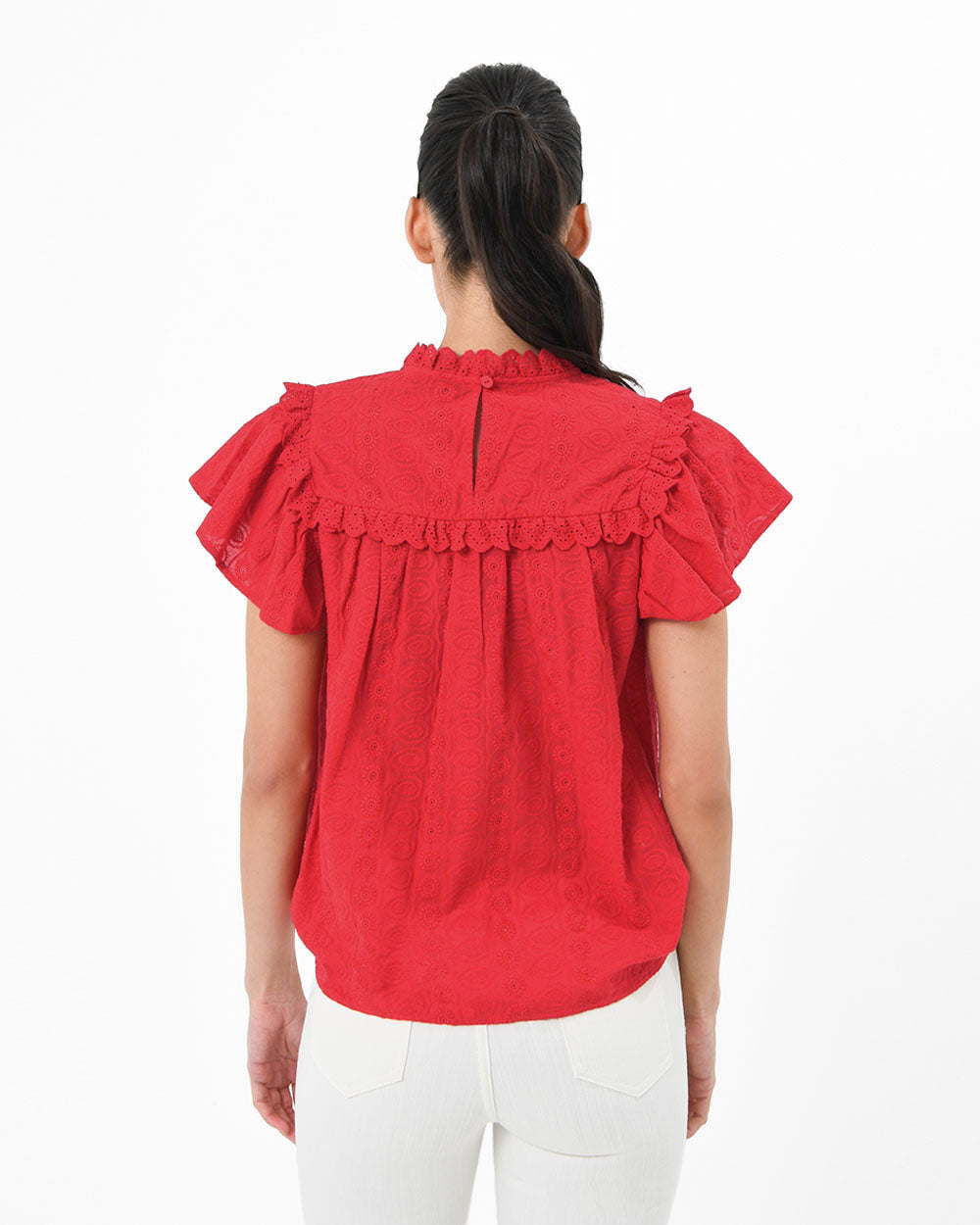 Vitanic Crochet Ruffle Top
