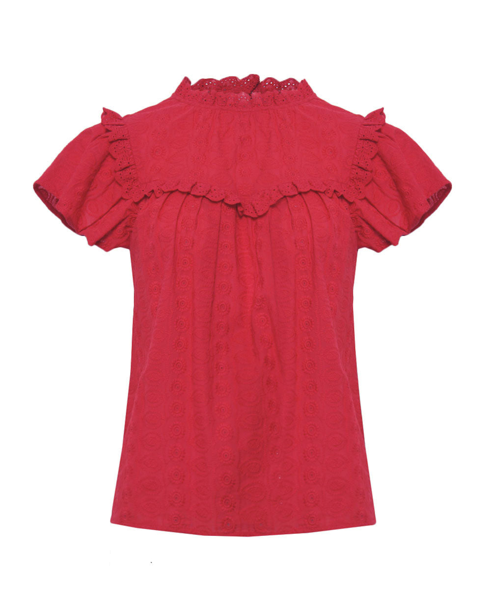 Vitanic Crochet Ruffle Top