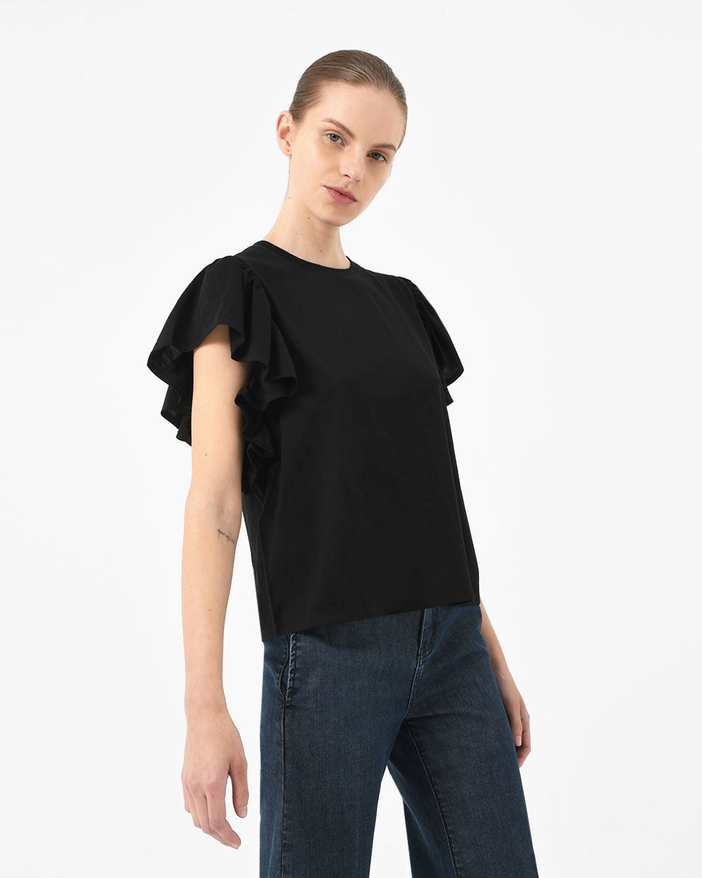 Akane Ruffled Jersey Top