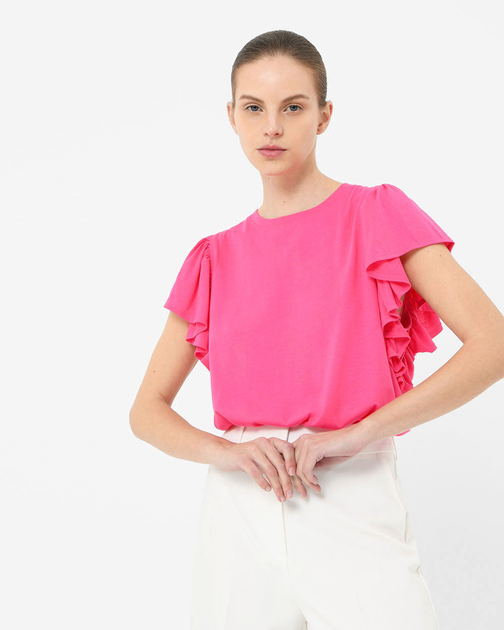 Akane Ruffled Jersey Top