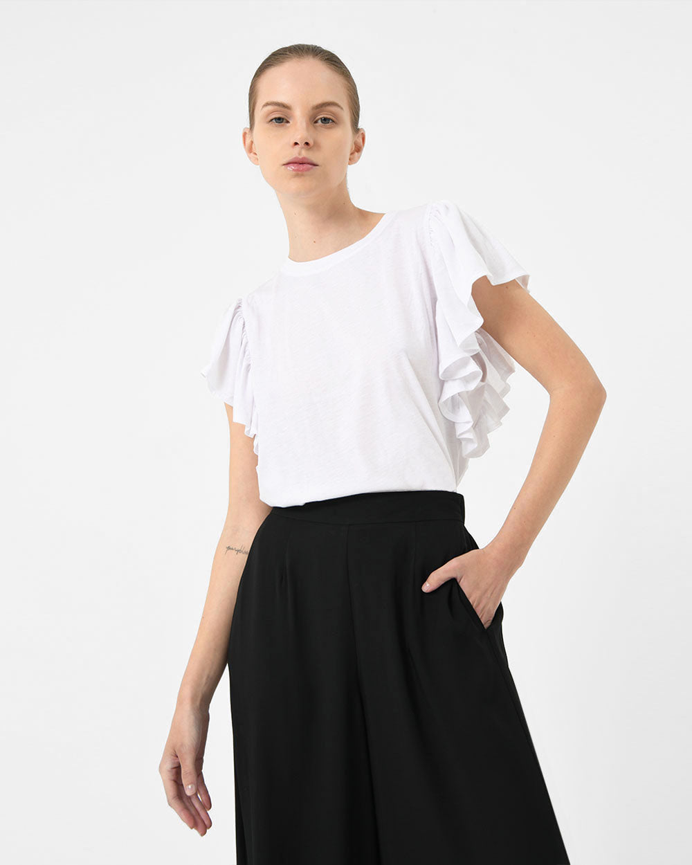 Akane Ruffled Jersey Top