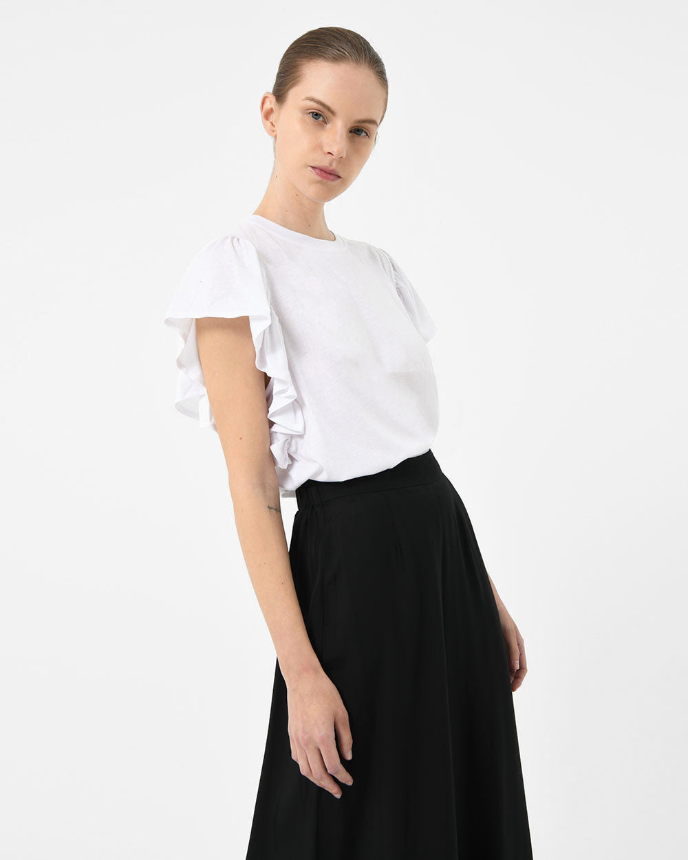 Akane Ruffled Jersey Top