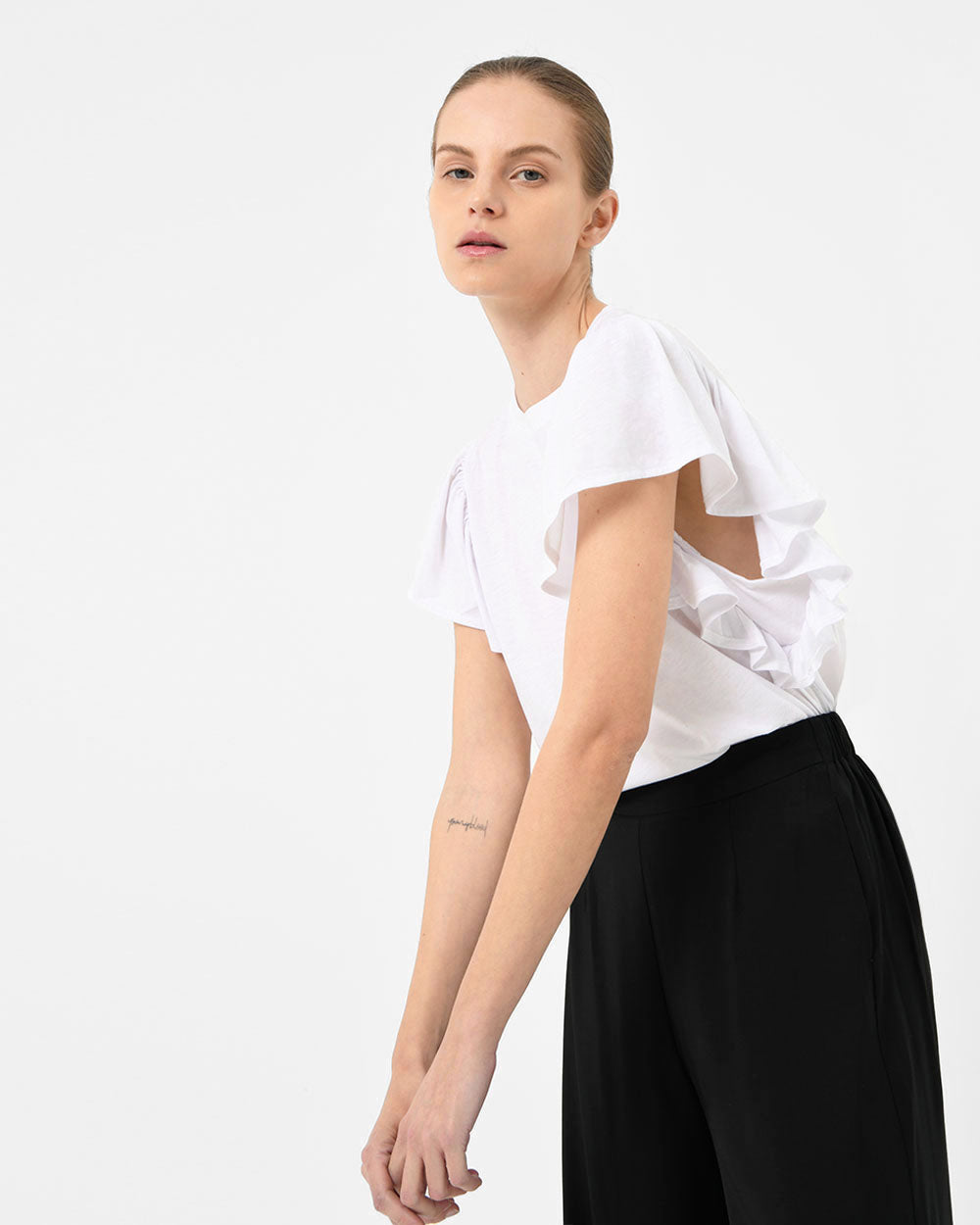 Akane Ruffled Jersey Top