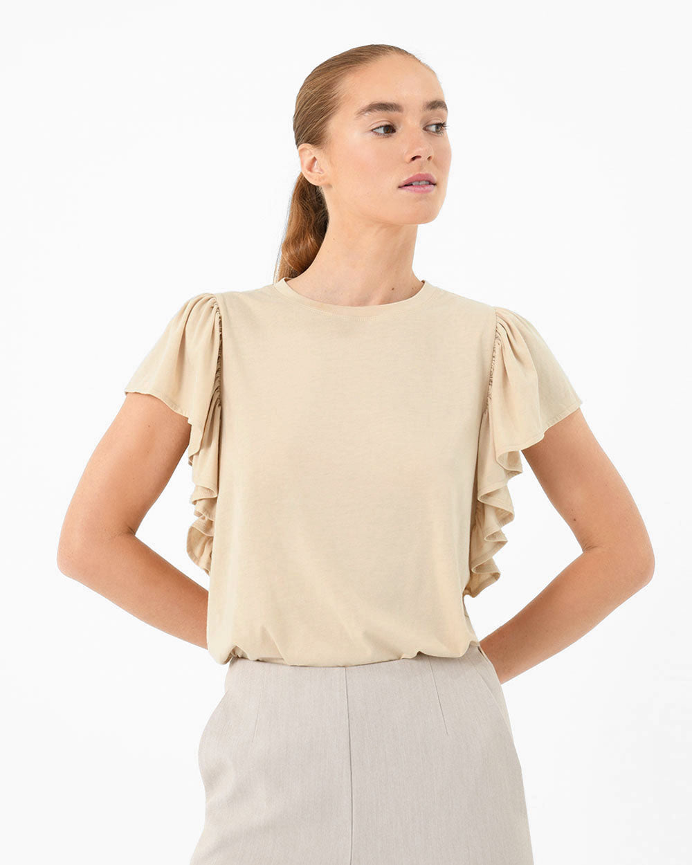 Akane Ruffled Jersey Top