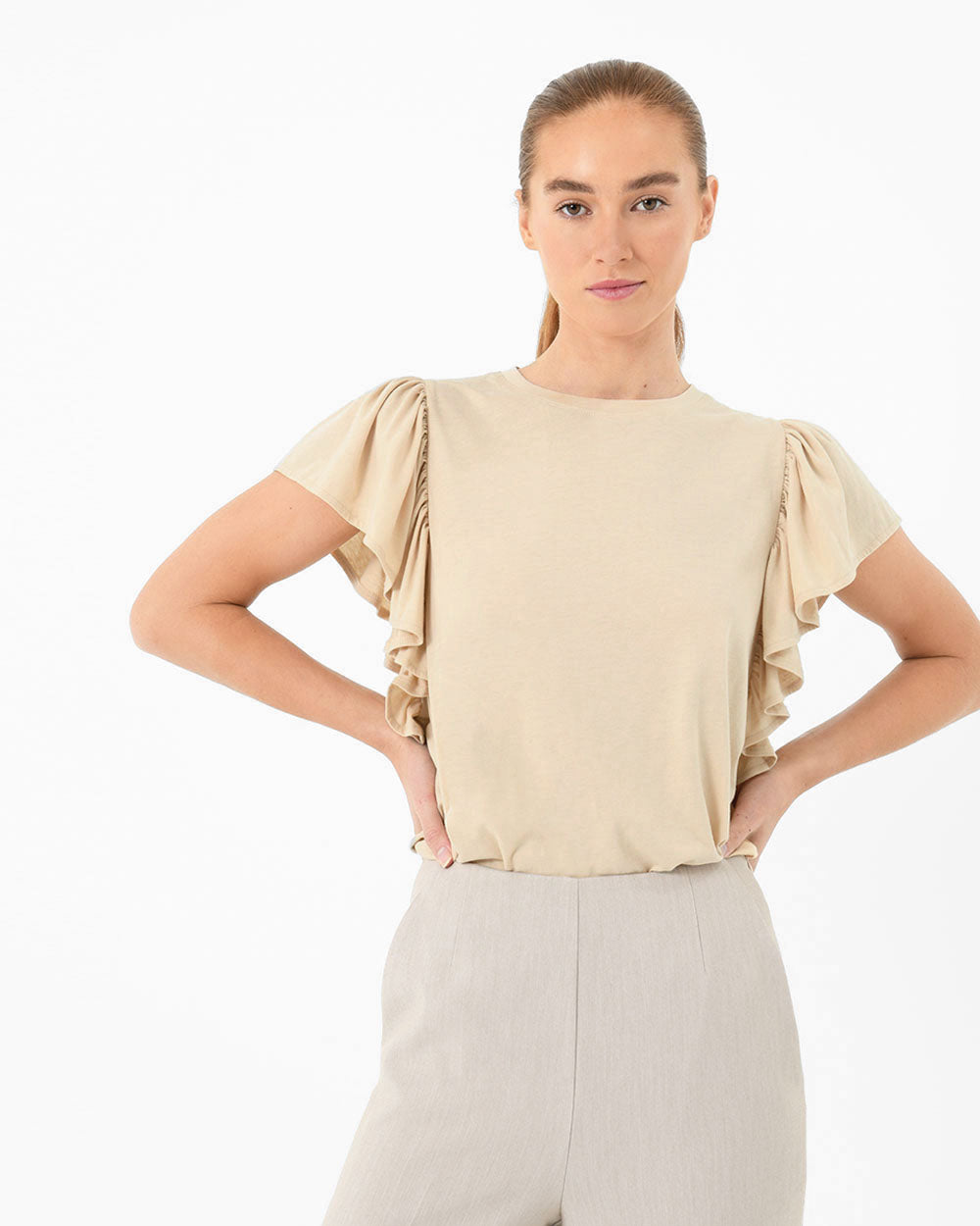 Akane Ruffled Jersey Top