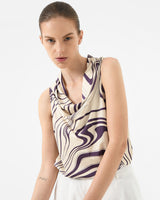 Gaia Printed Cowl Neck Top