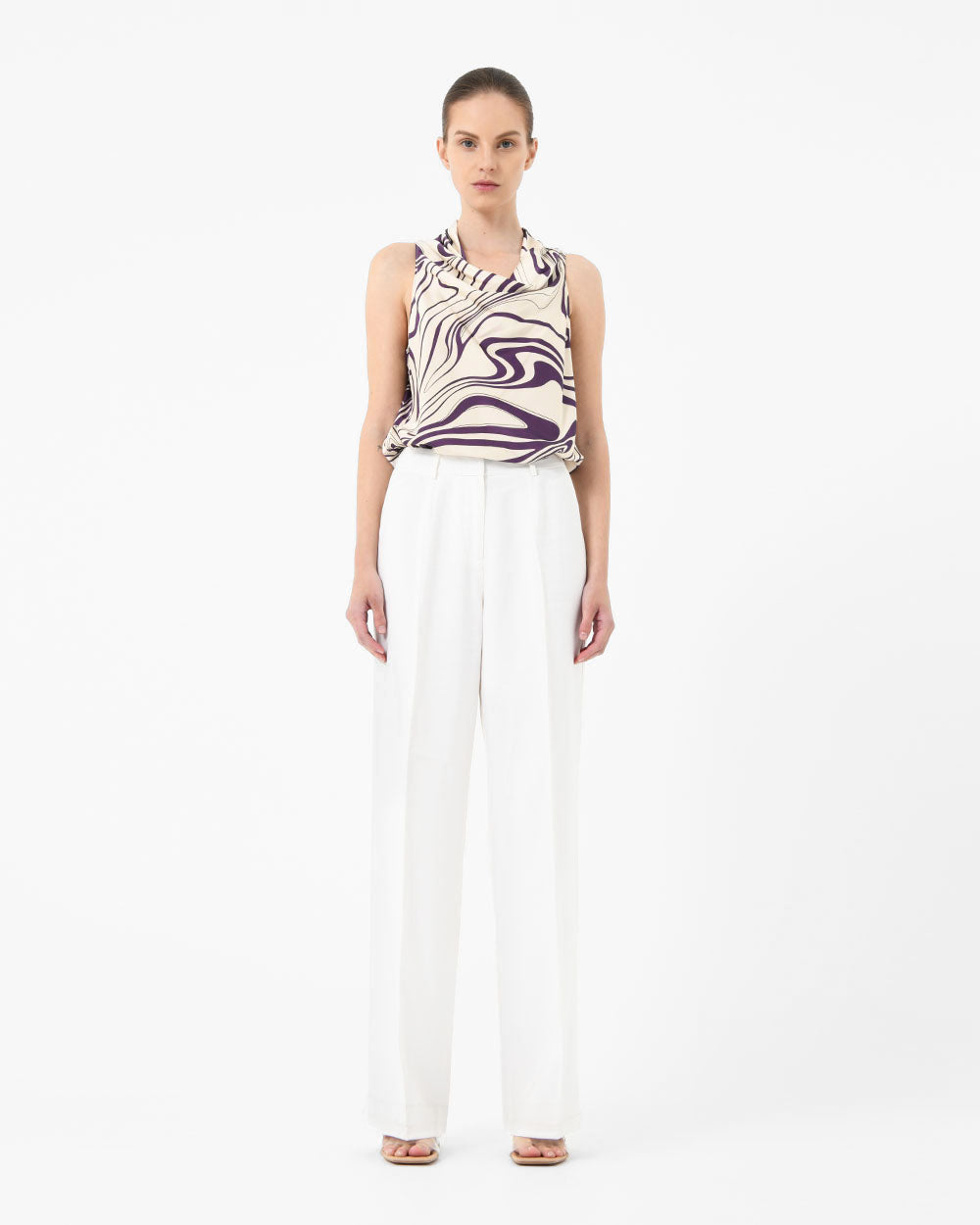 Gaia Printed Cowl Neck Top