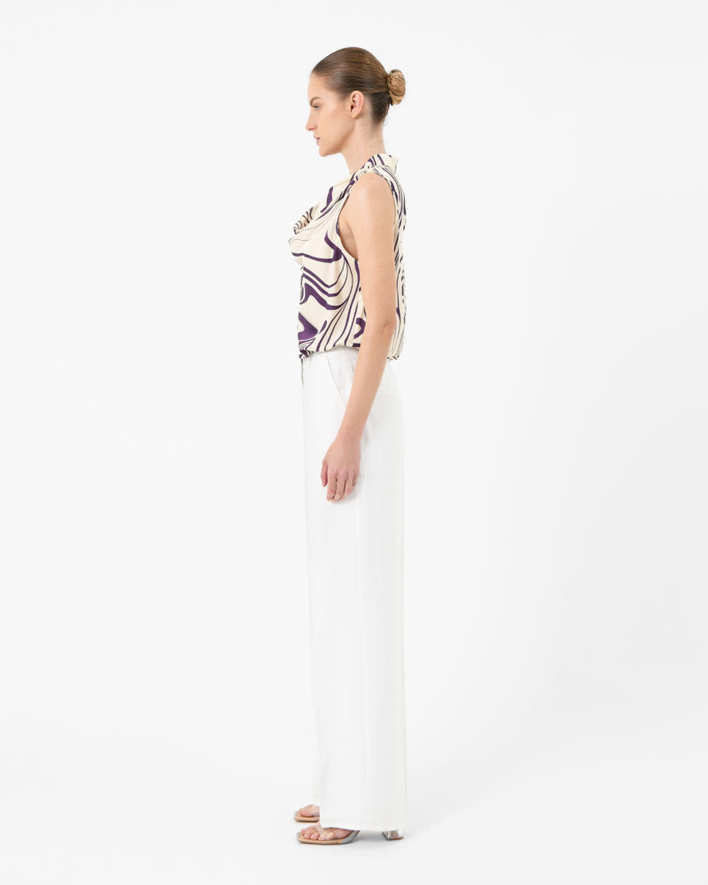 Gaia Printed Cowl Neck Top