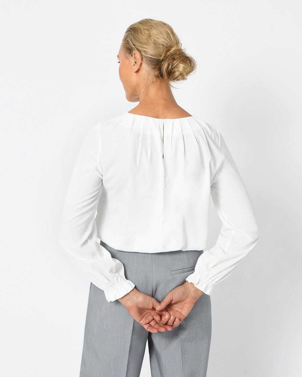 Vada Pleated Neck Blouse