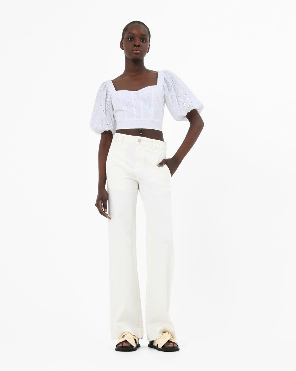 Abella Broderie Crop Top