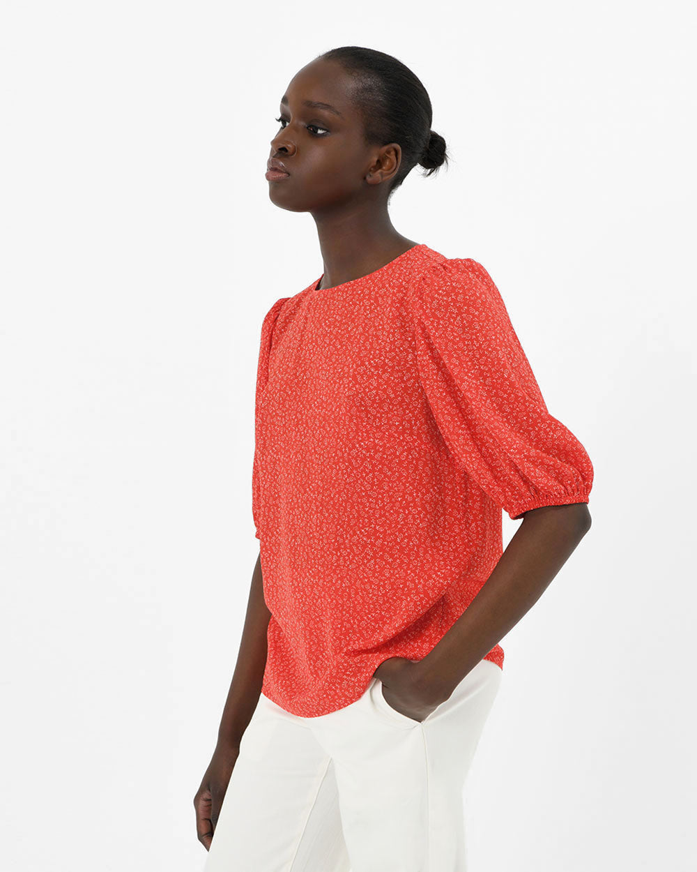 Kew Red Printed Blouse