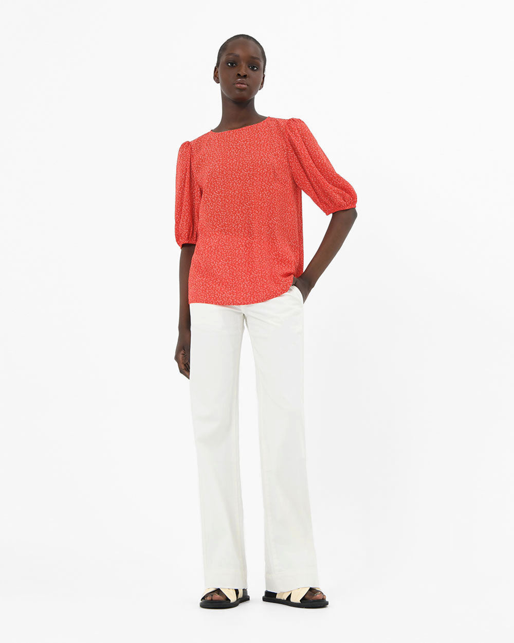 Kew Red Printed Blouse