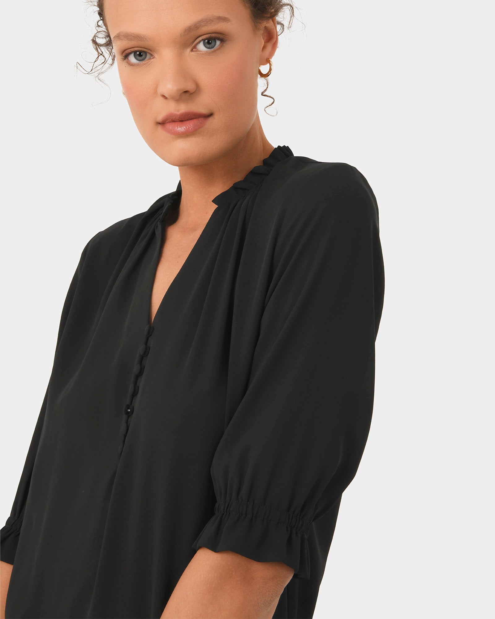 Amalfi Ruffle Collar Blouse