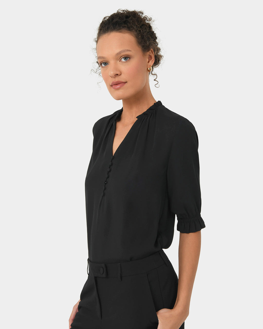 Amalfi Ruffle Collar Blouse