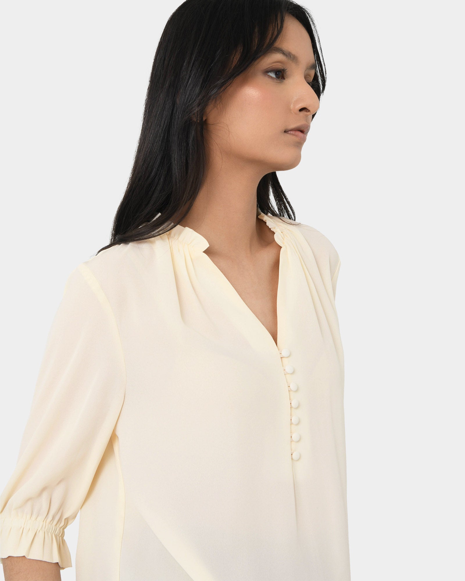 Amalfi Ruffle Collar Blouse