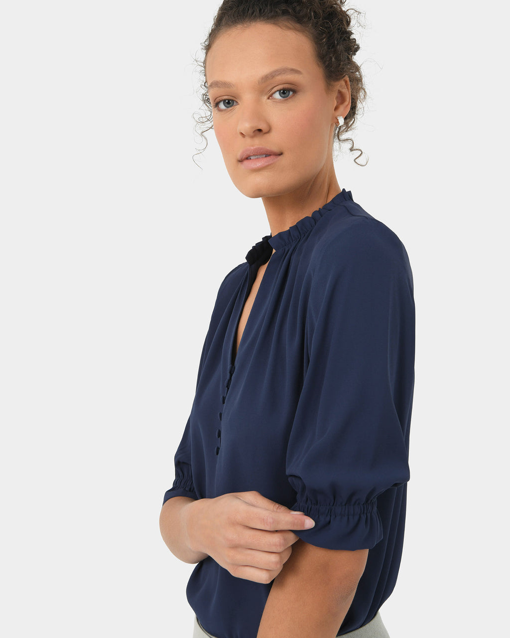 Amalfi Ruffle Collar Blouse
