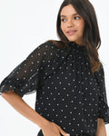 Doris High Neck Frill Blouse