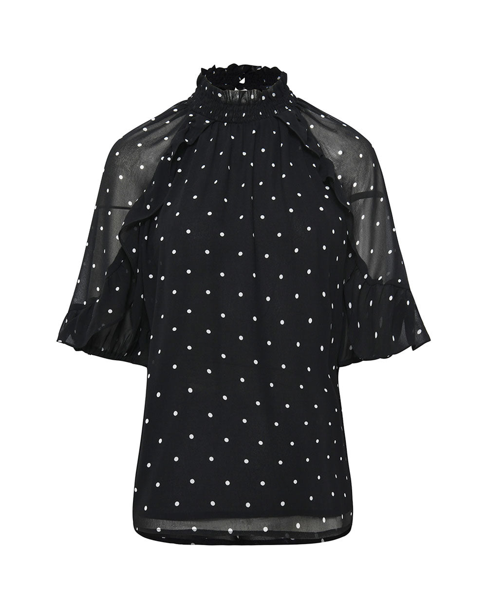 Doris High Neck Frill Blouse