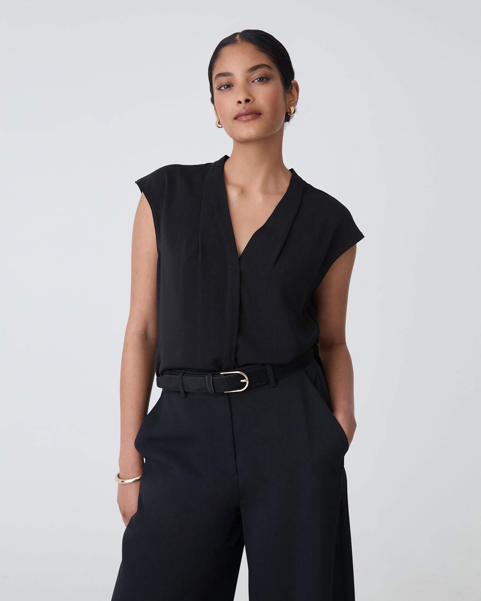 Adelaide V-Neck Cap Sleeve Top