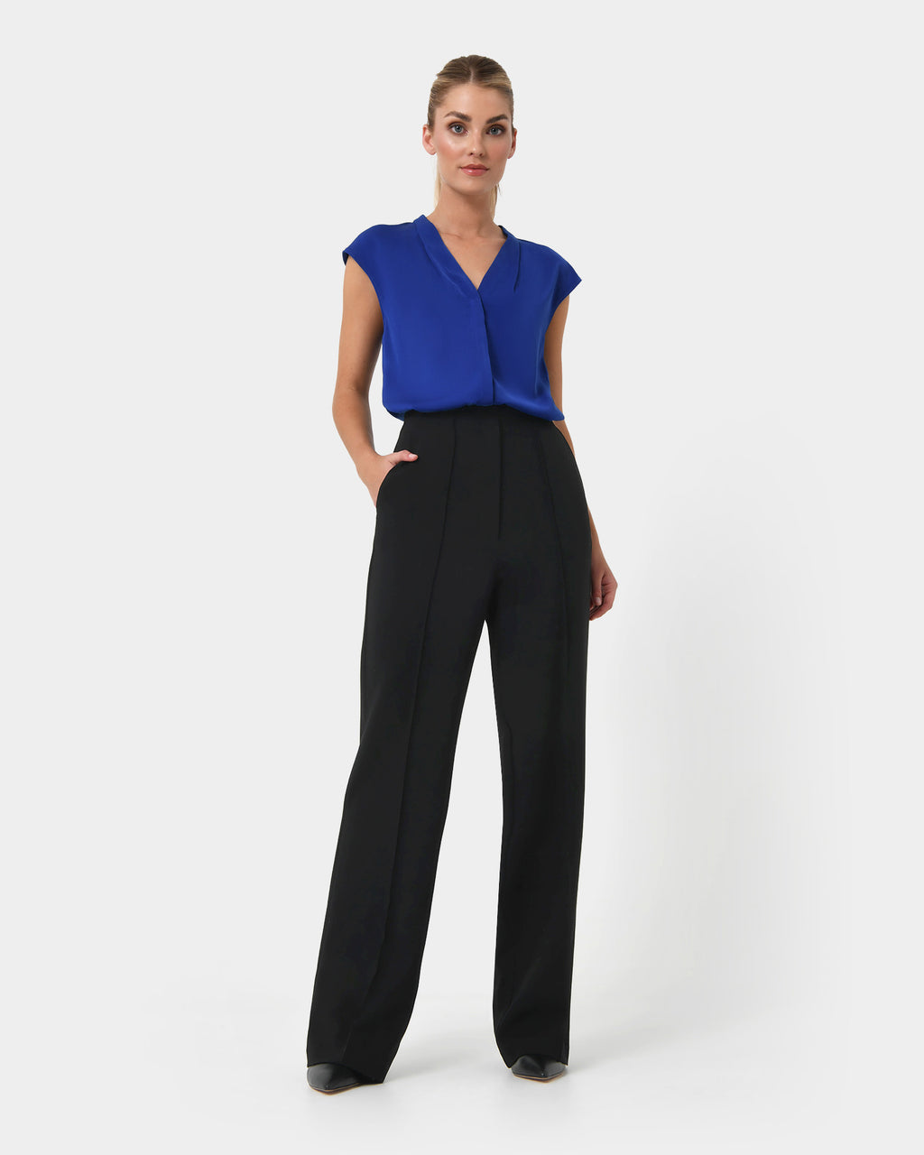 Adelaide V-Neck Cap Sleeve Top