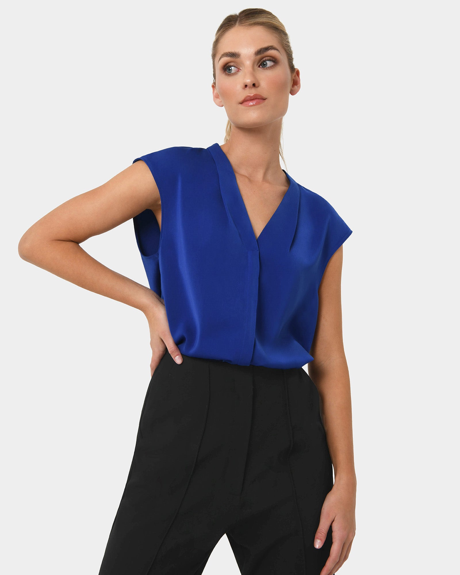 Adelaide V-Neck Cap Sleeve Top