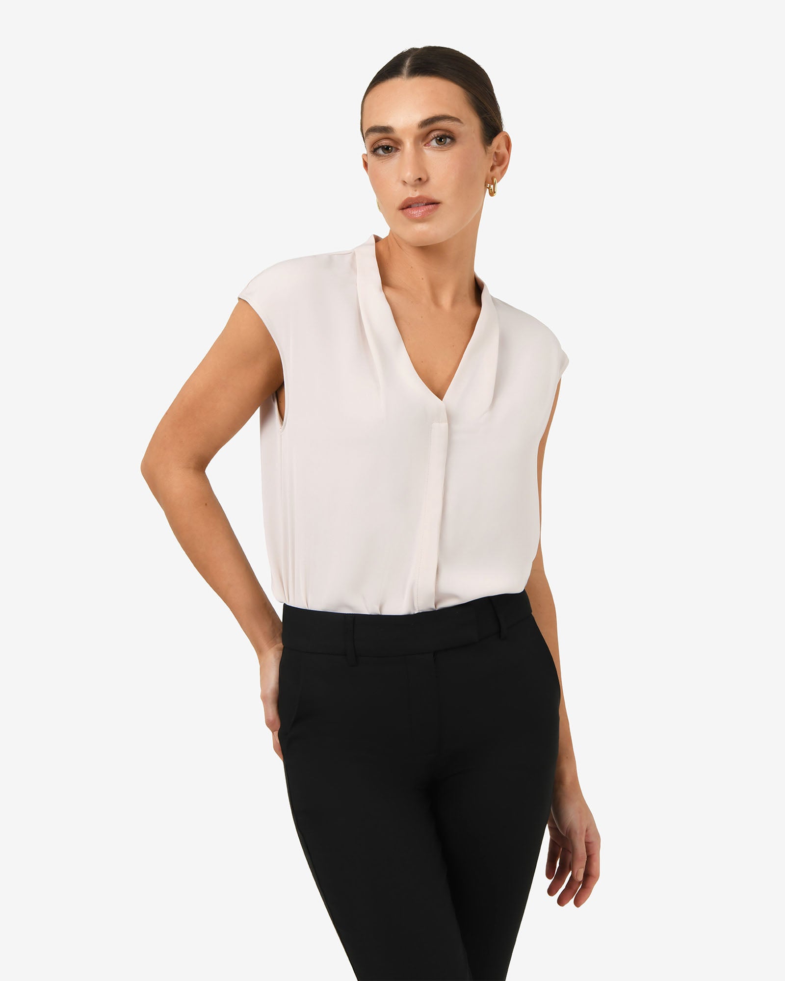 Adelaide V-Neck Cap Sleeve Top