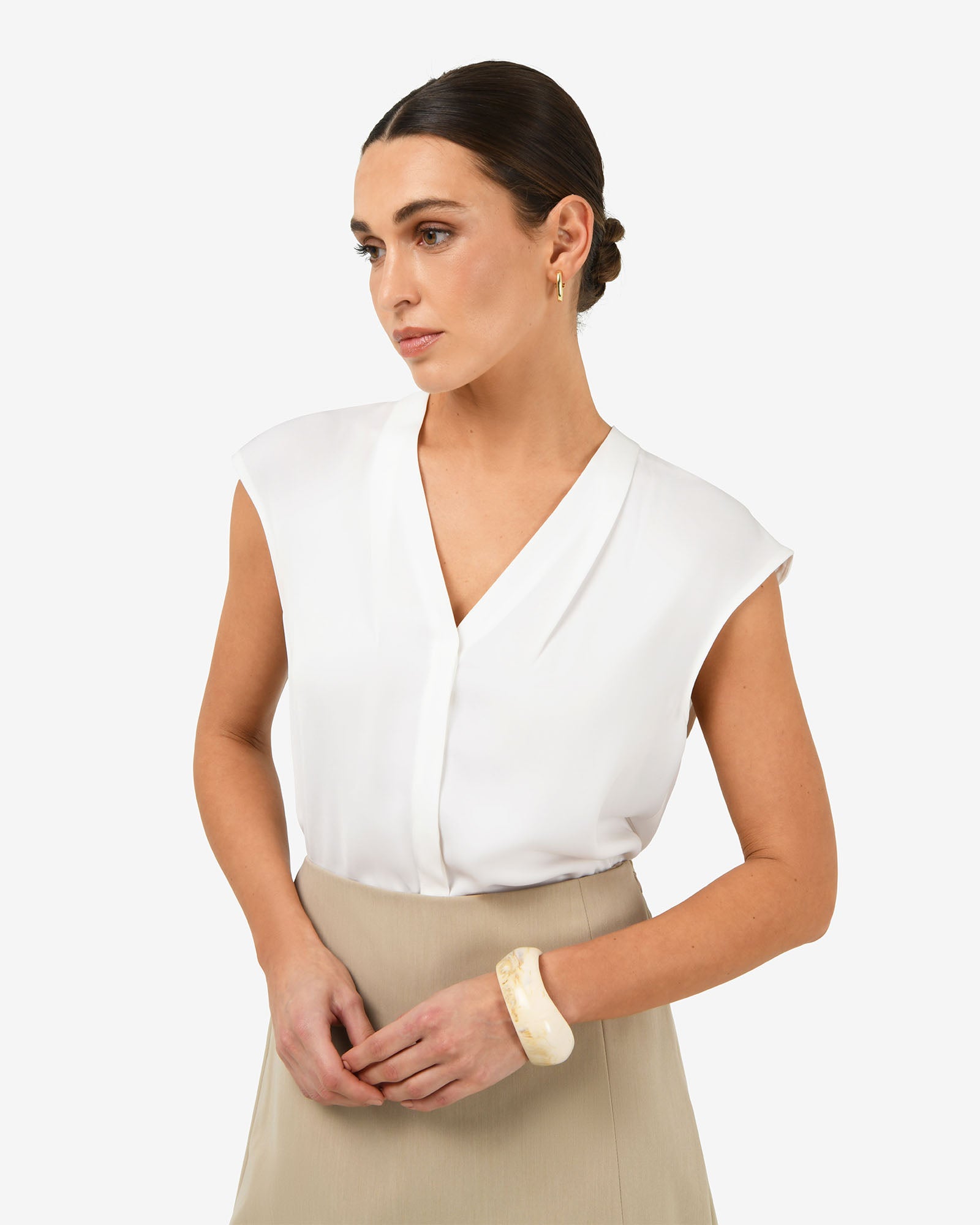 Adelaide V-Neck Cap Sleeve Top