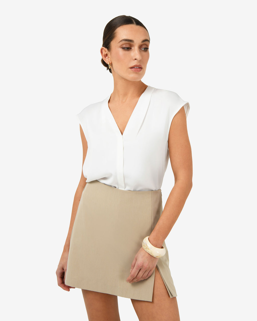 Adelaide V-Neck Cap Sleeve Top