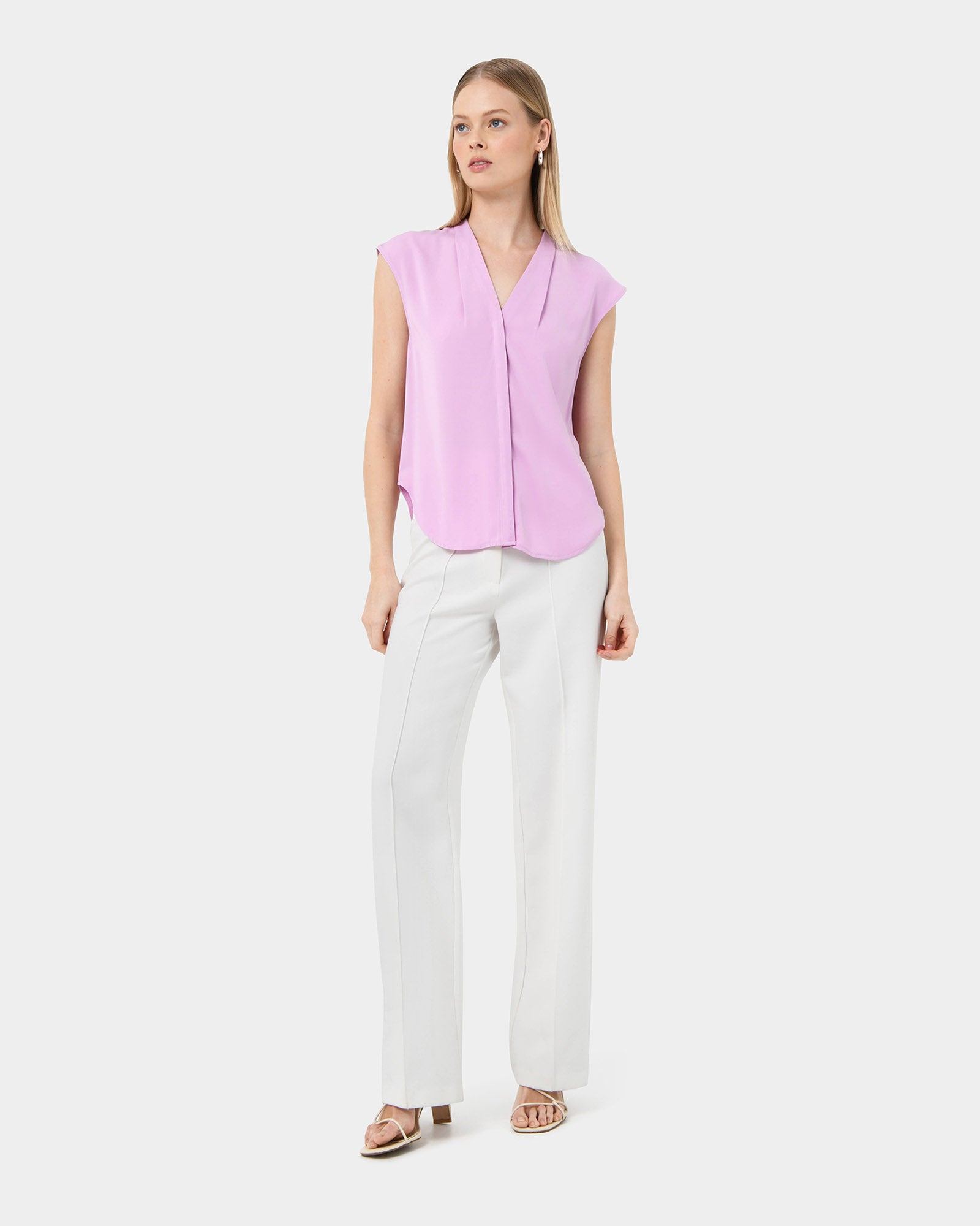 Adelaide V-Neck Cap Sleeve Top
