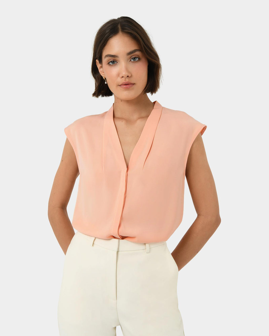 Adelaide V-Neck Cap Sleeve Top