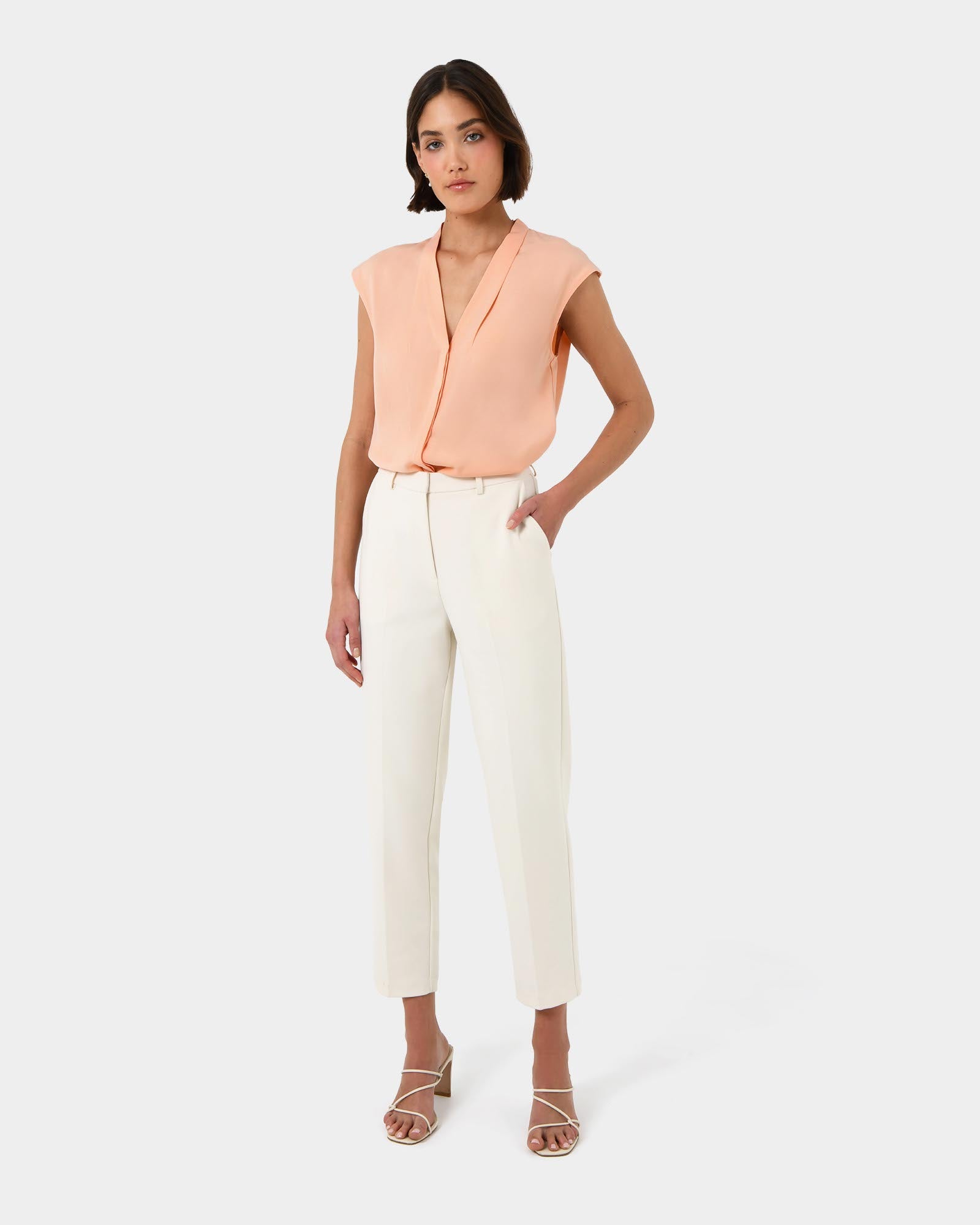 Adelaide V-Neck Cap Sleeve Top