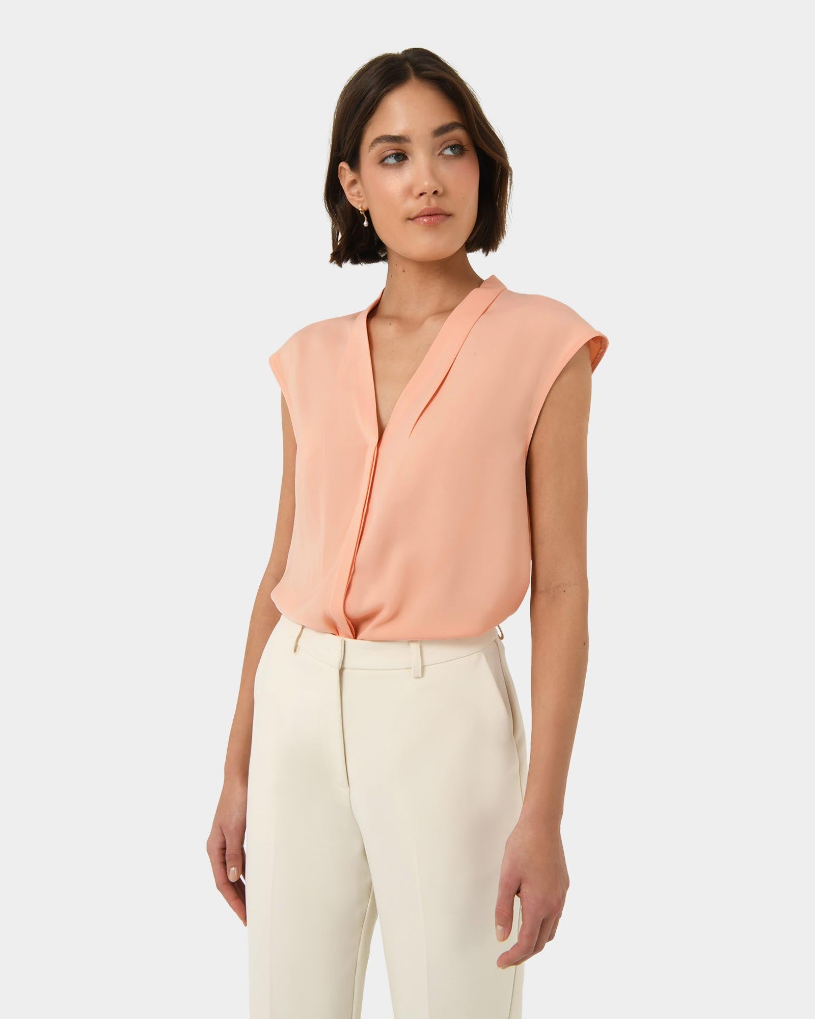Adelaide V-Neck Cap Sleeve Top