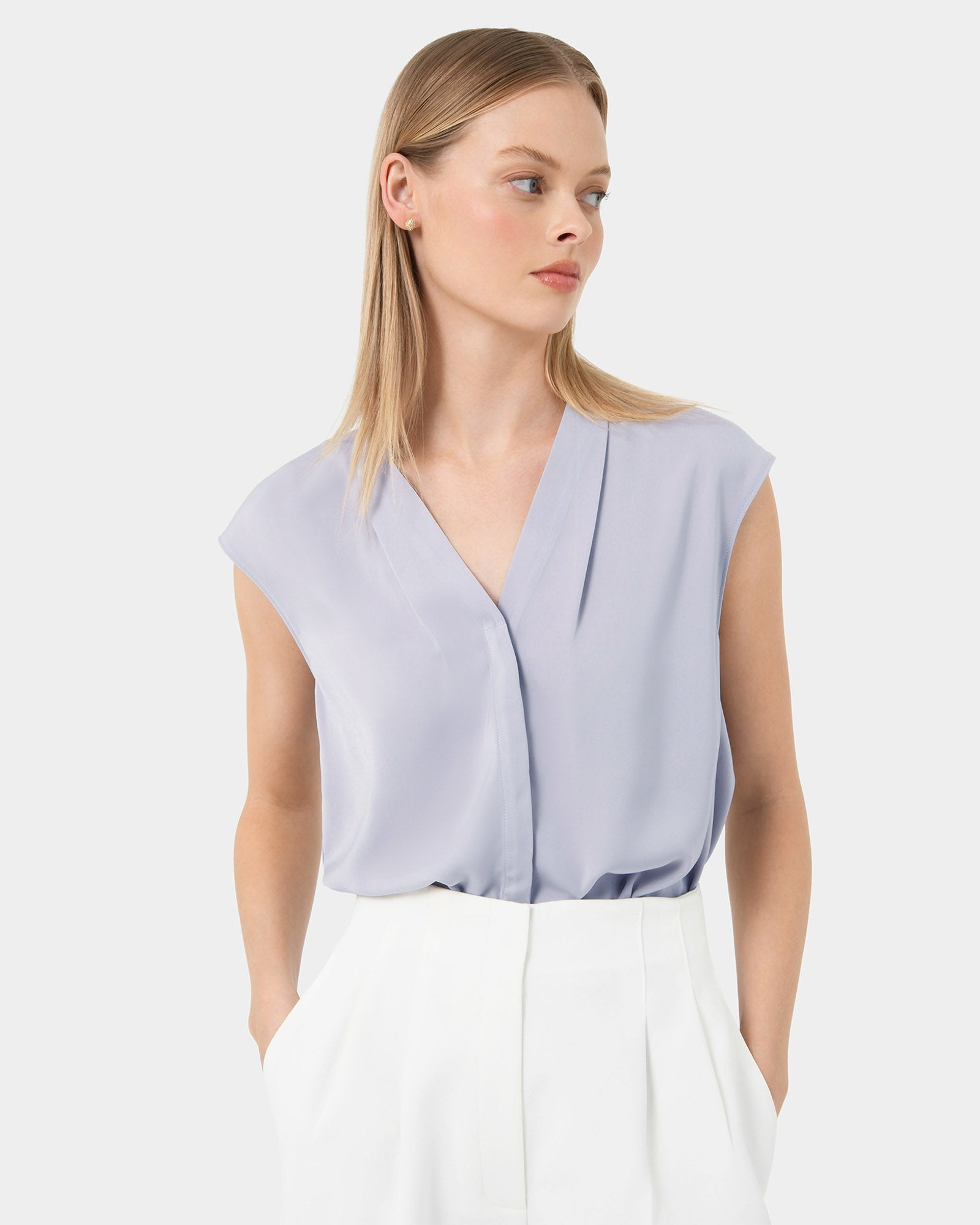 Adelaide V-Neck Cap Sleeve Top
