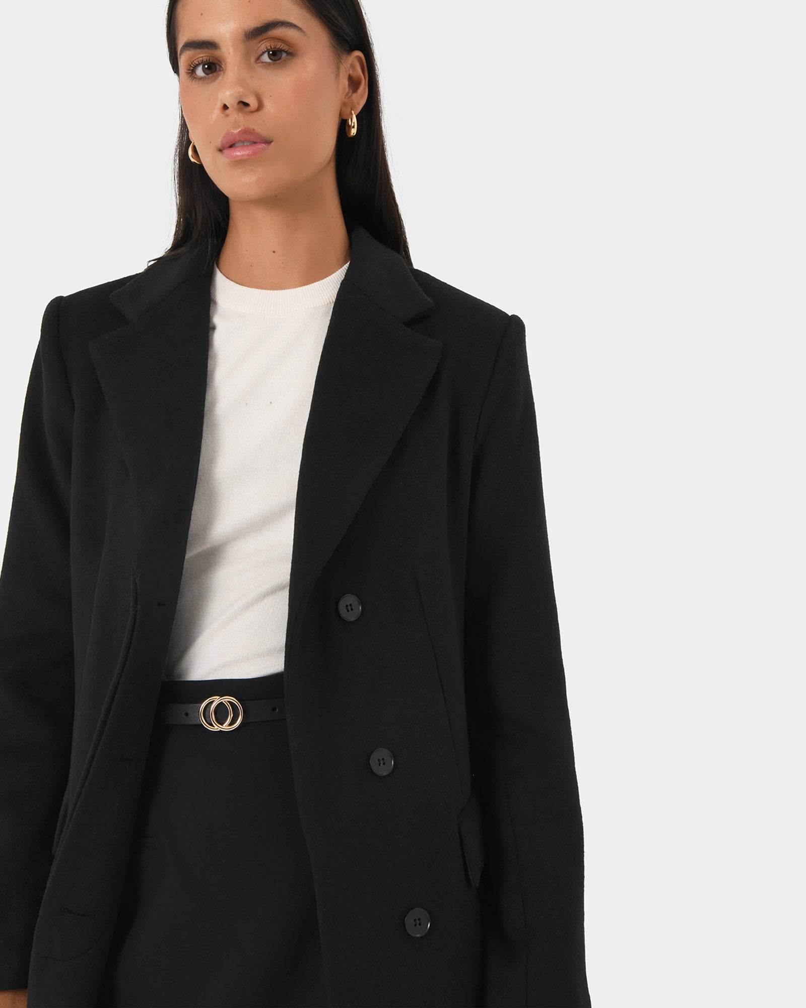Sanvi Chesterfield Wool Coat
