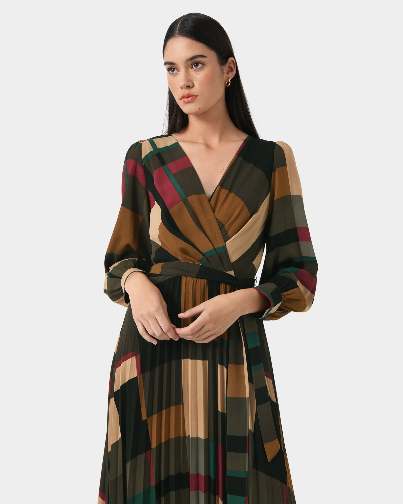 Aubrey Printed Pleat Dress