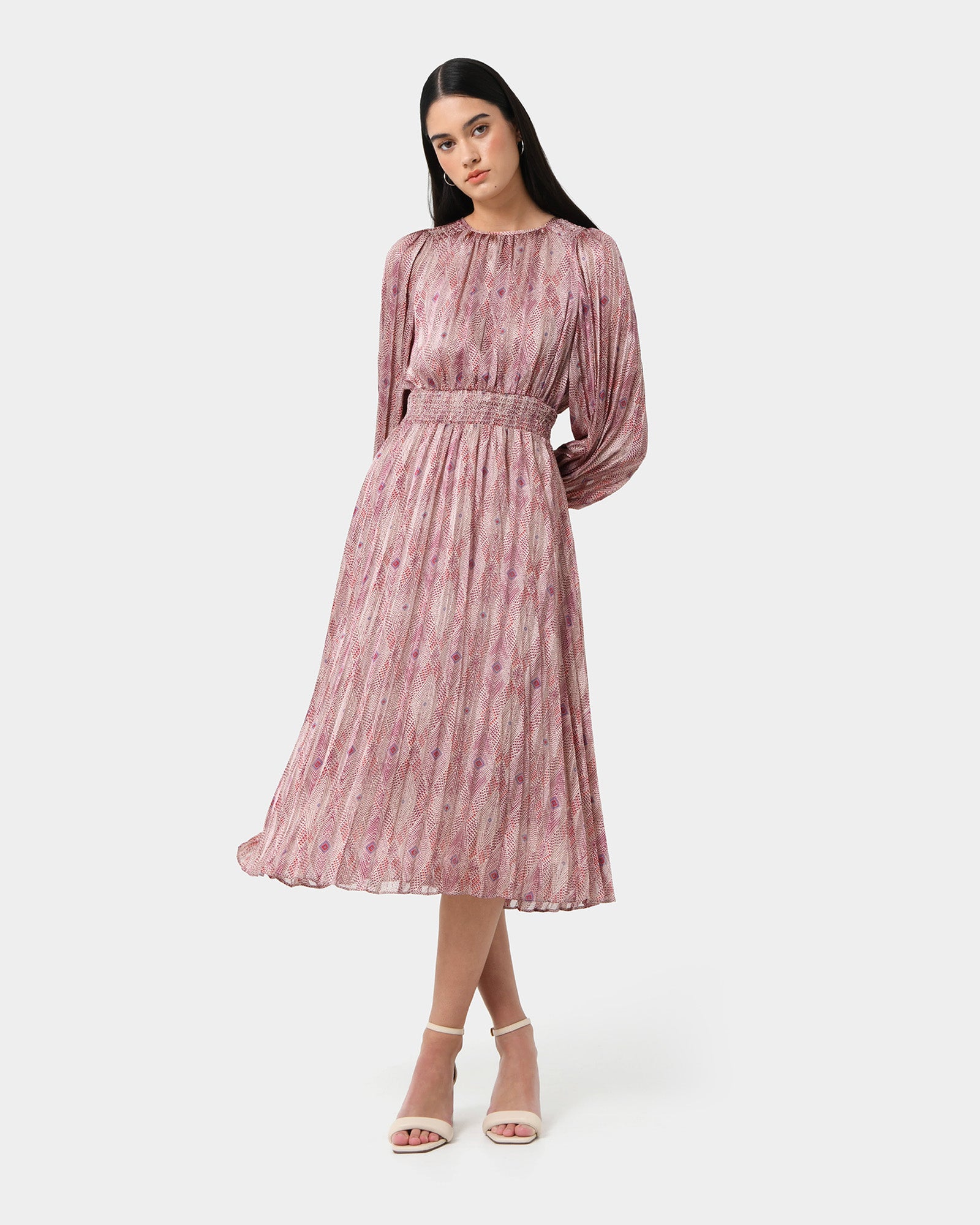 Alexis Printed Pleated Dress