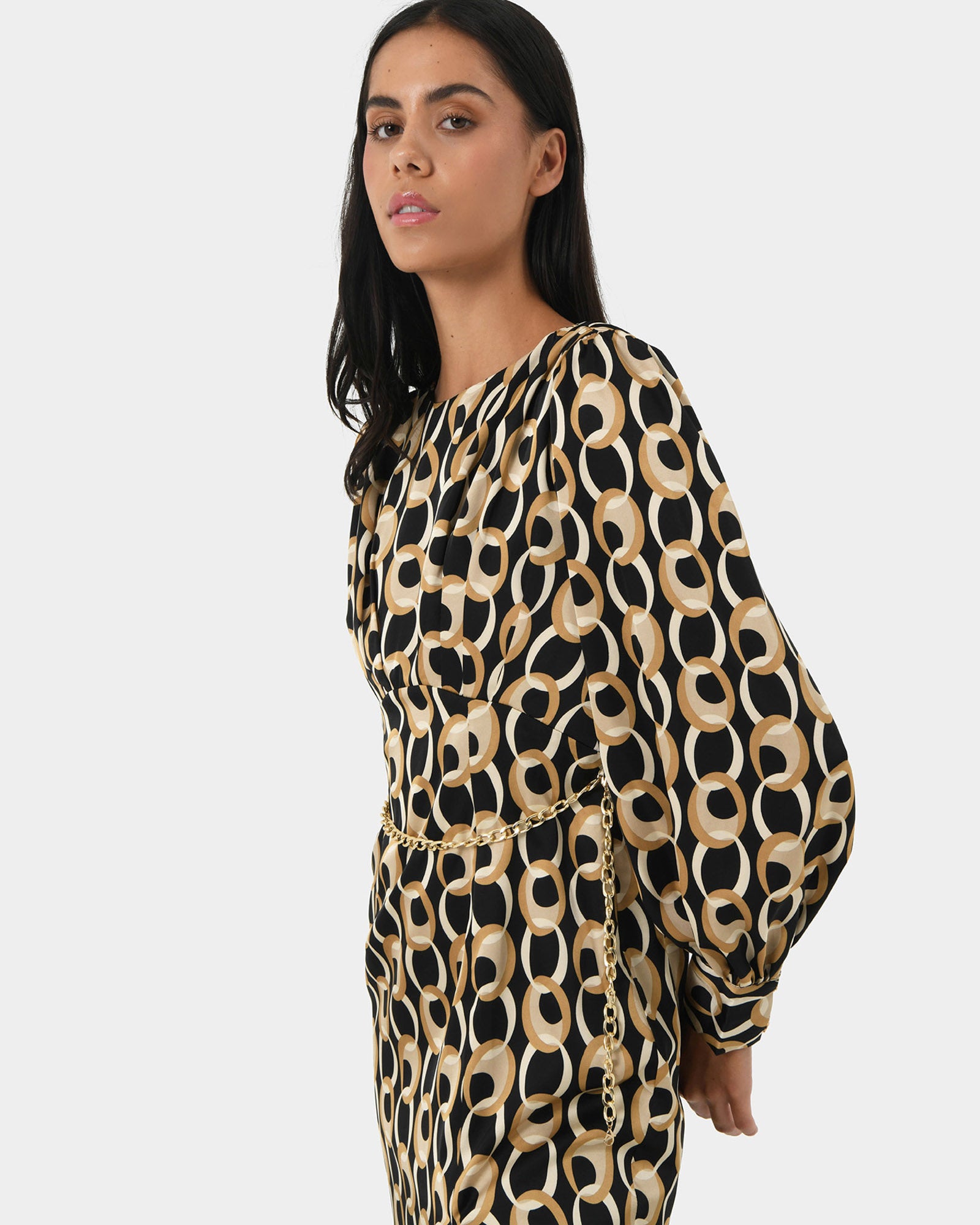 Nour Chain Print Dress