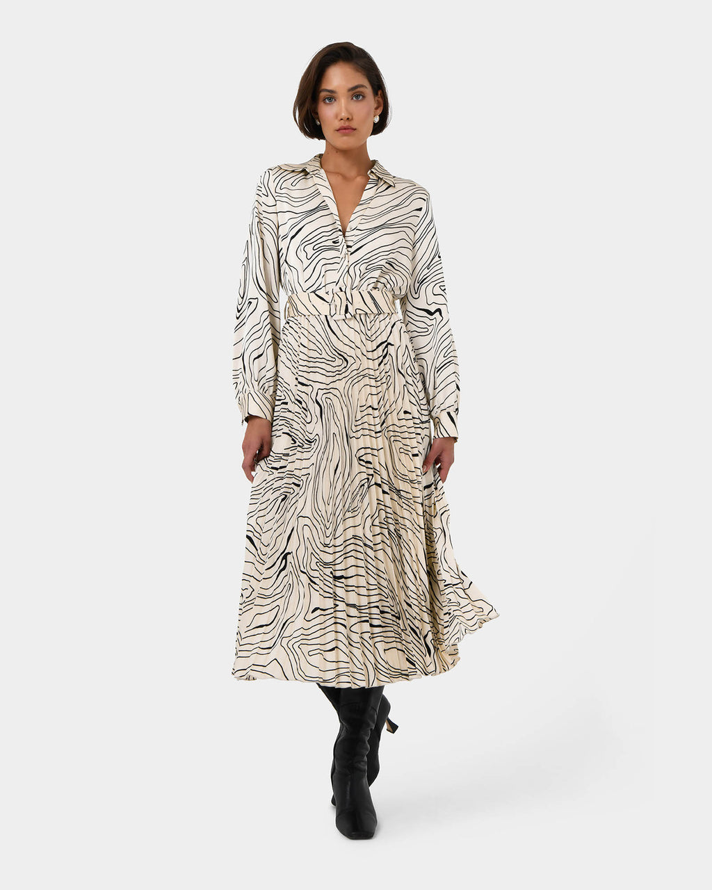 Kelly Pleated Shirt Dress