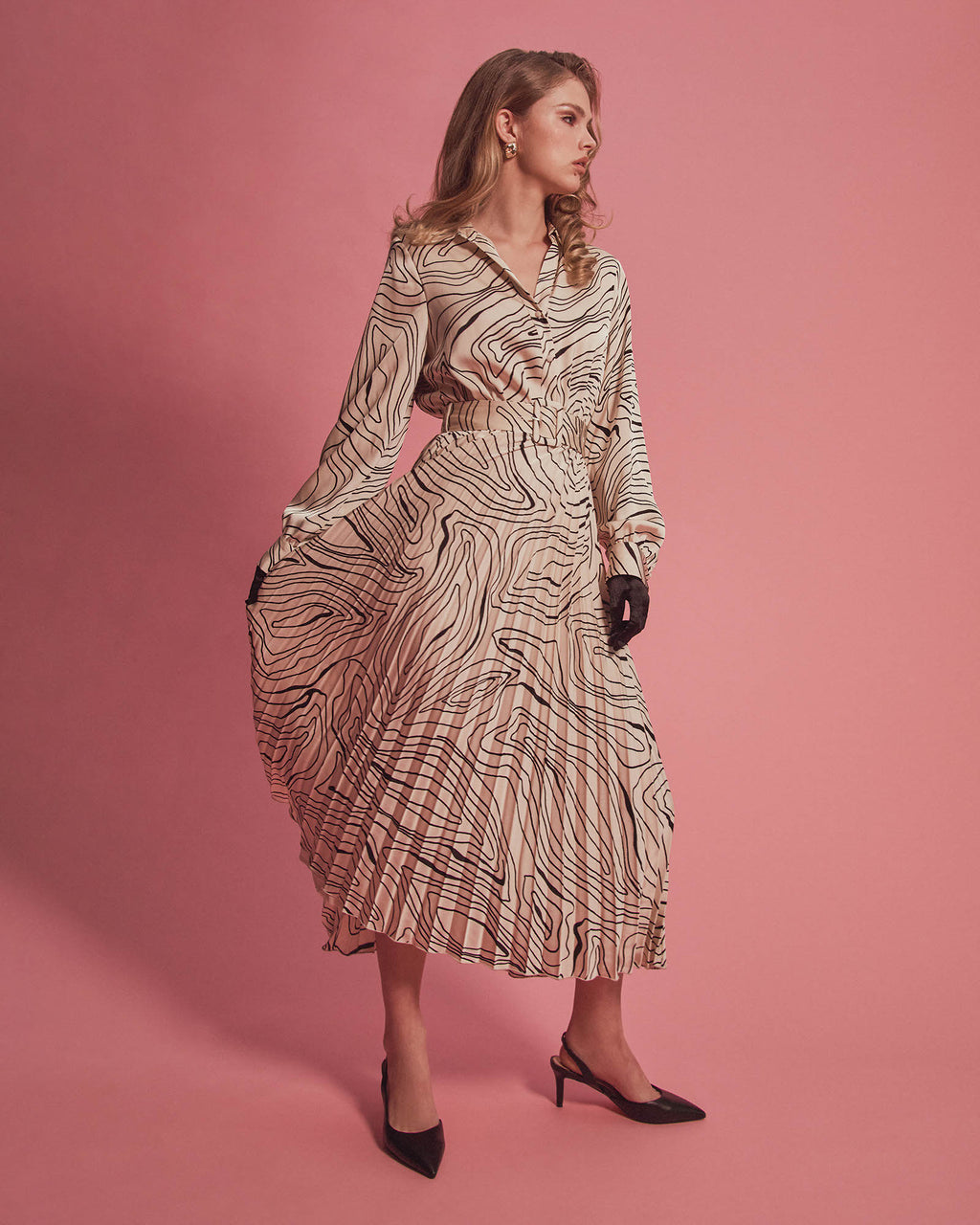 Kelly Pleated Shirt Dress