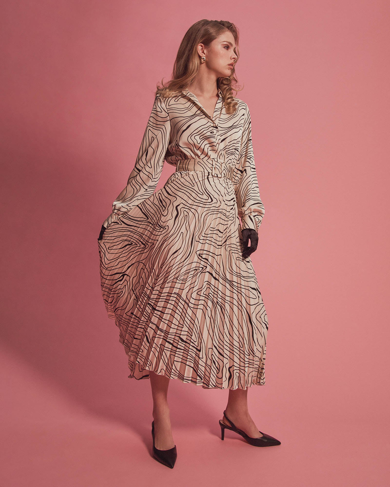 Kelly Pleated Shirt Dress