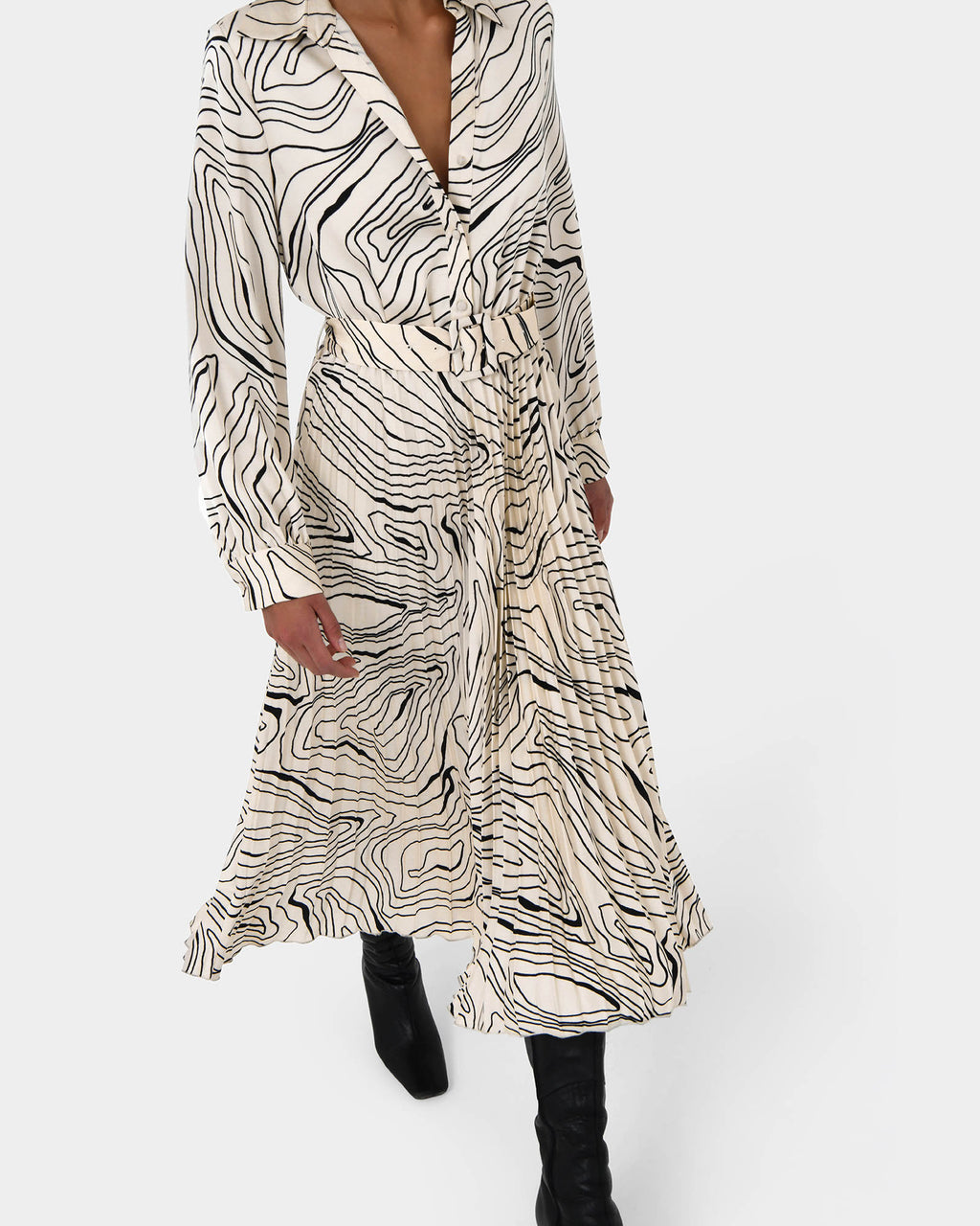 Kelly Pleated Shirt Dress