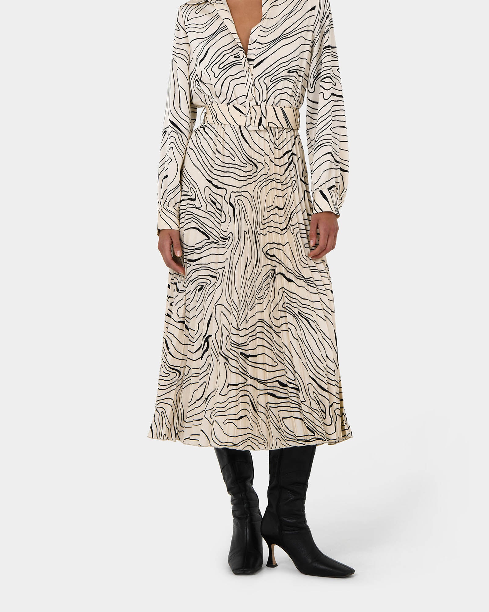 Kelly Pleated Shirt Dress