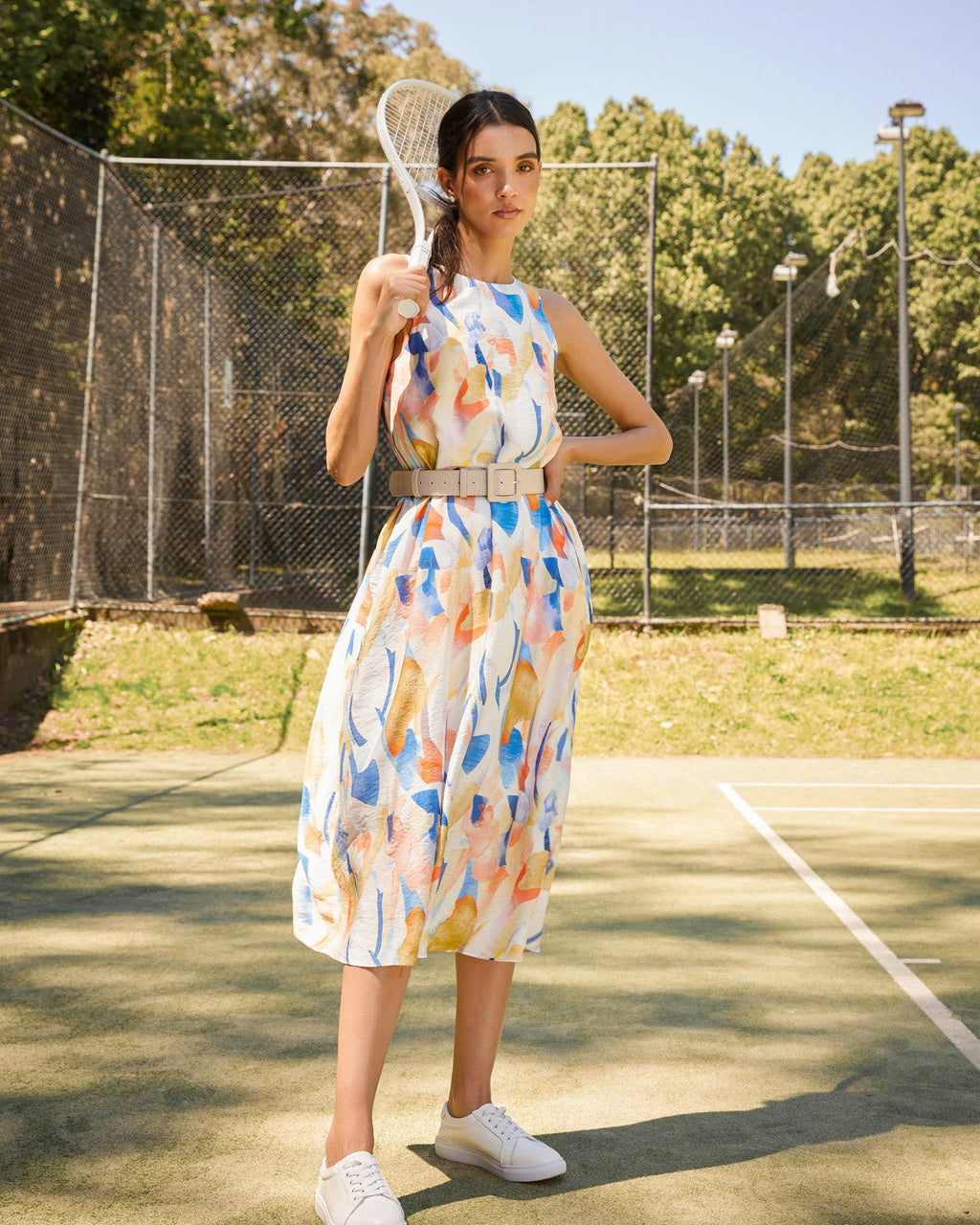 Myka A-Line Tie Waist Dress