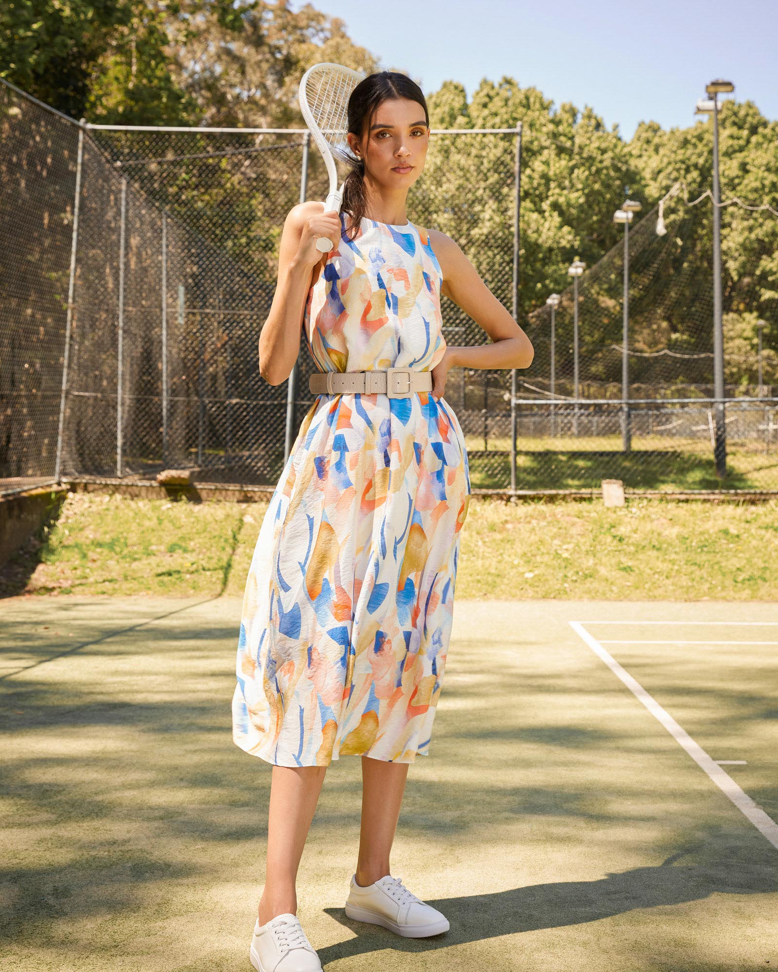 Myka A-Line Tie Waist Dress
