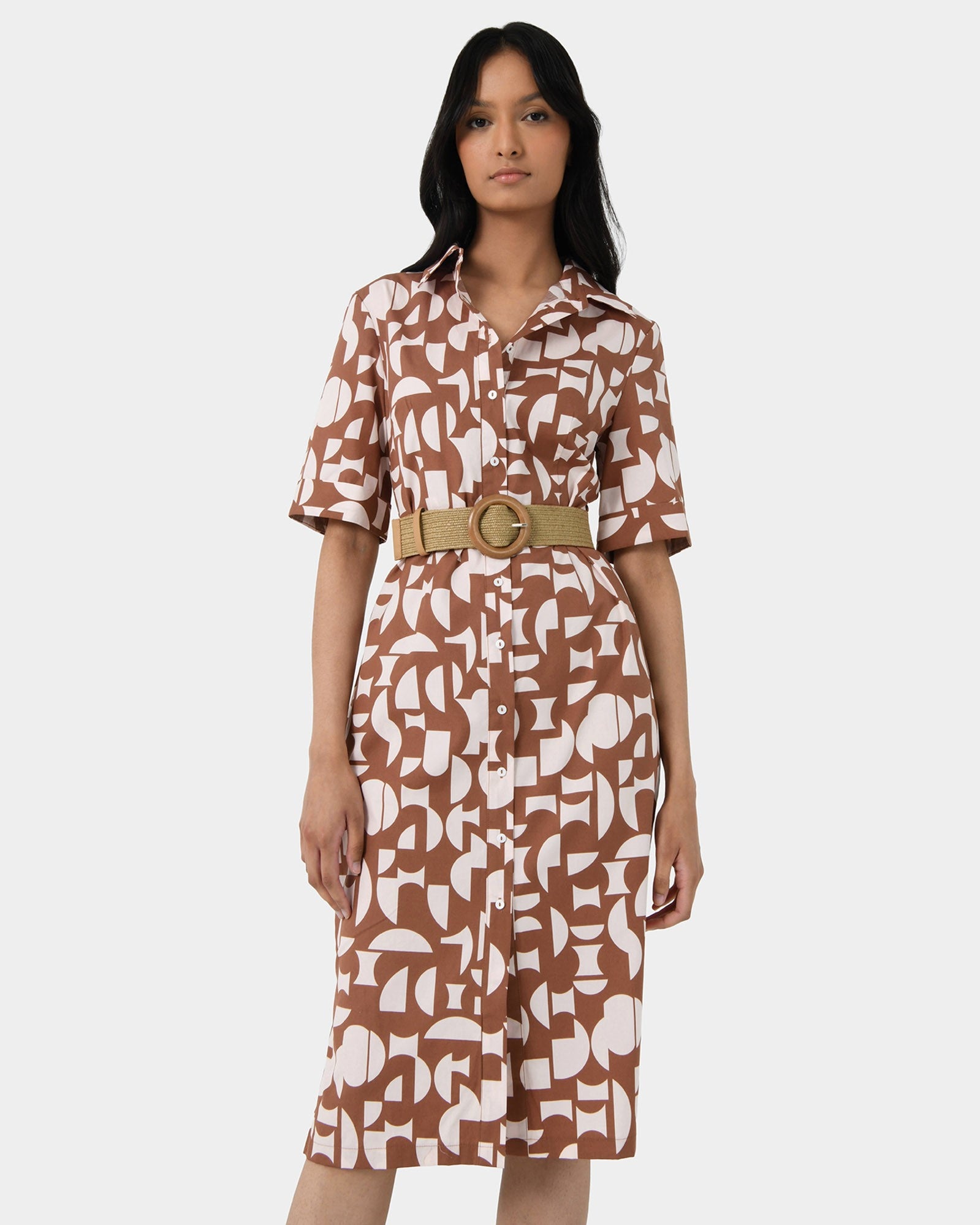 Colleen Printed Shirt Dress